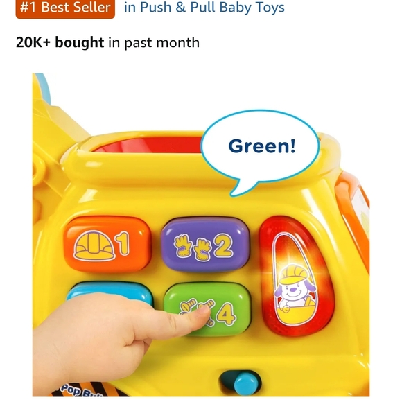 VTech Pop-a-Balls Push and Pop Bulldozer – Yellow - Picture 7 of 7